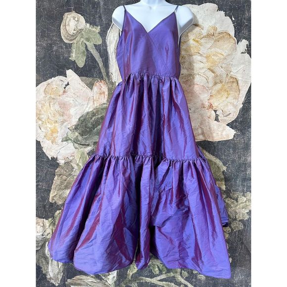New Anthropologie Bloni Tiered Shine Dress Size Small - Picture 7 of 9